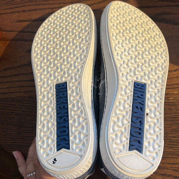 Birkenstock 40 Barrie Denim Navy Blue Slip-On Loafer Canvas Sneakers Women’s 9 - Picture 4 of 5